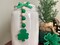 Shamrock canister bead garland, green clover, March tiered tray accent. Gift for Irish family, hutch decor, green mini wood bead garland product 2